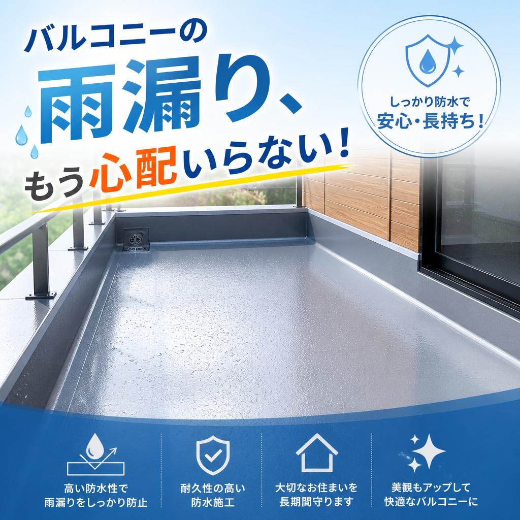 バルコニーの雨漏り、もう心配いらない！