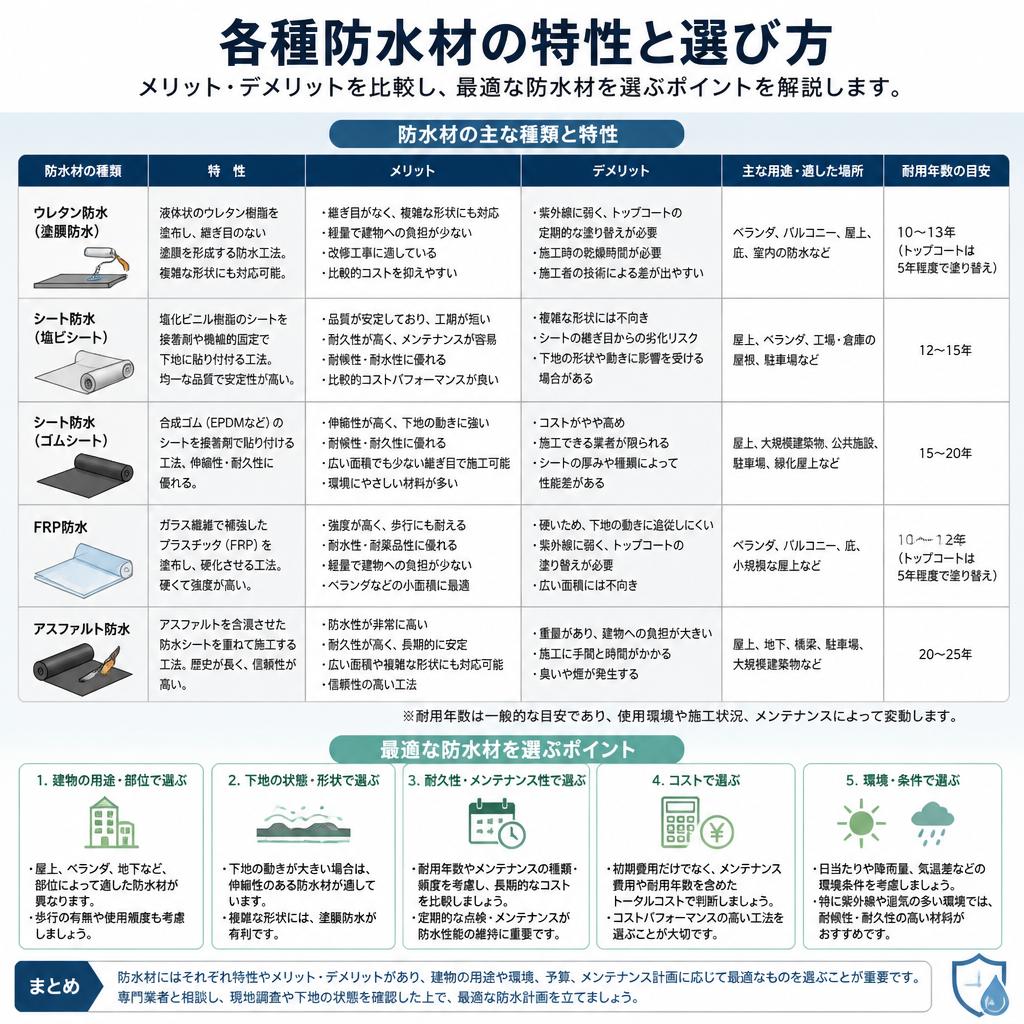 防水材の選び方
