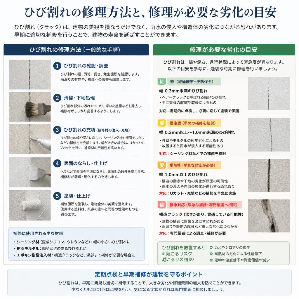 ひび割れ修理の方法