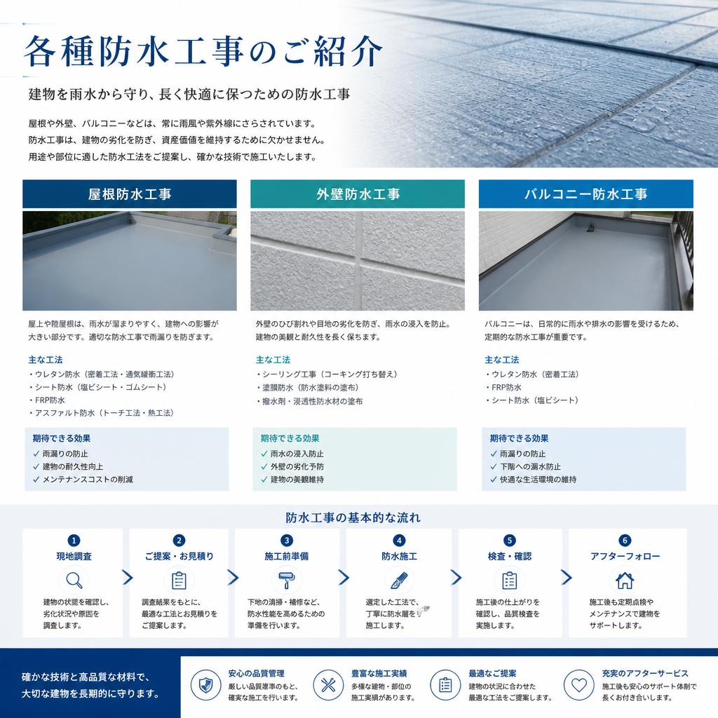 2. 防水工事の種類