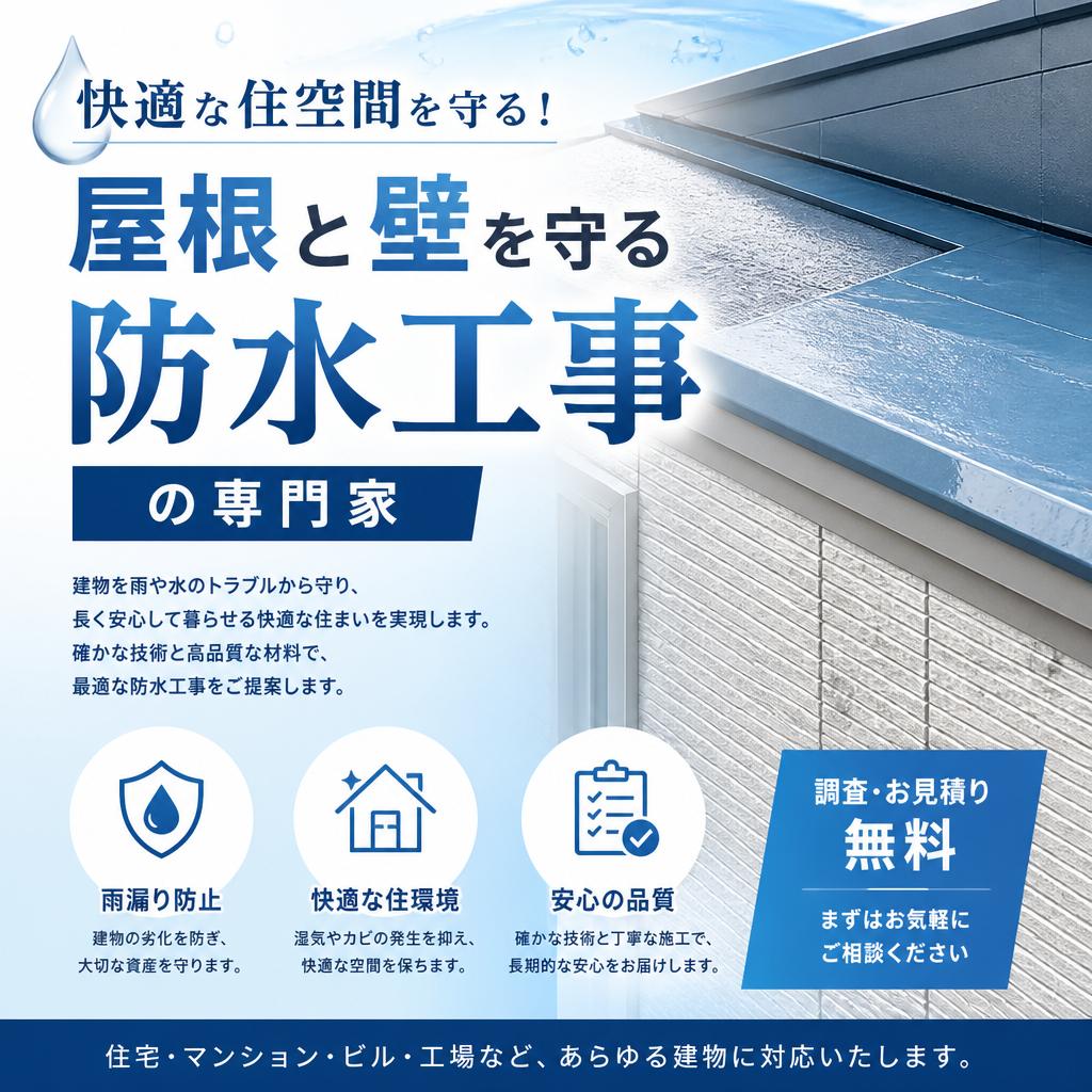 快適な住空間を守る！屋根と壁を守る防水工事の専門家