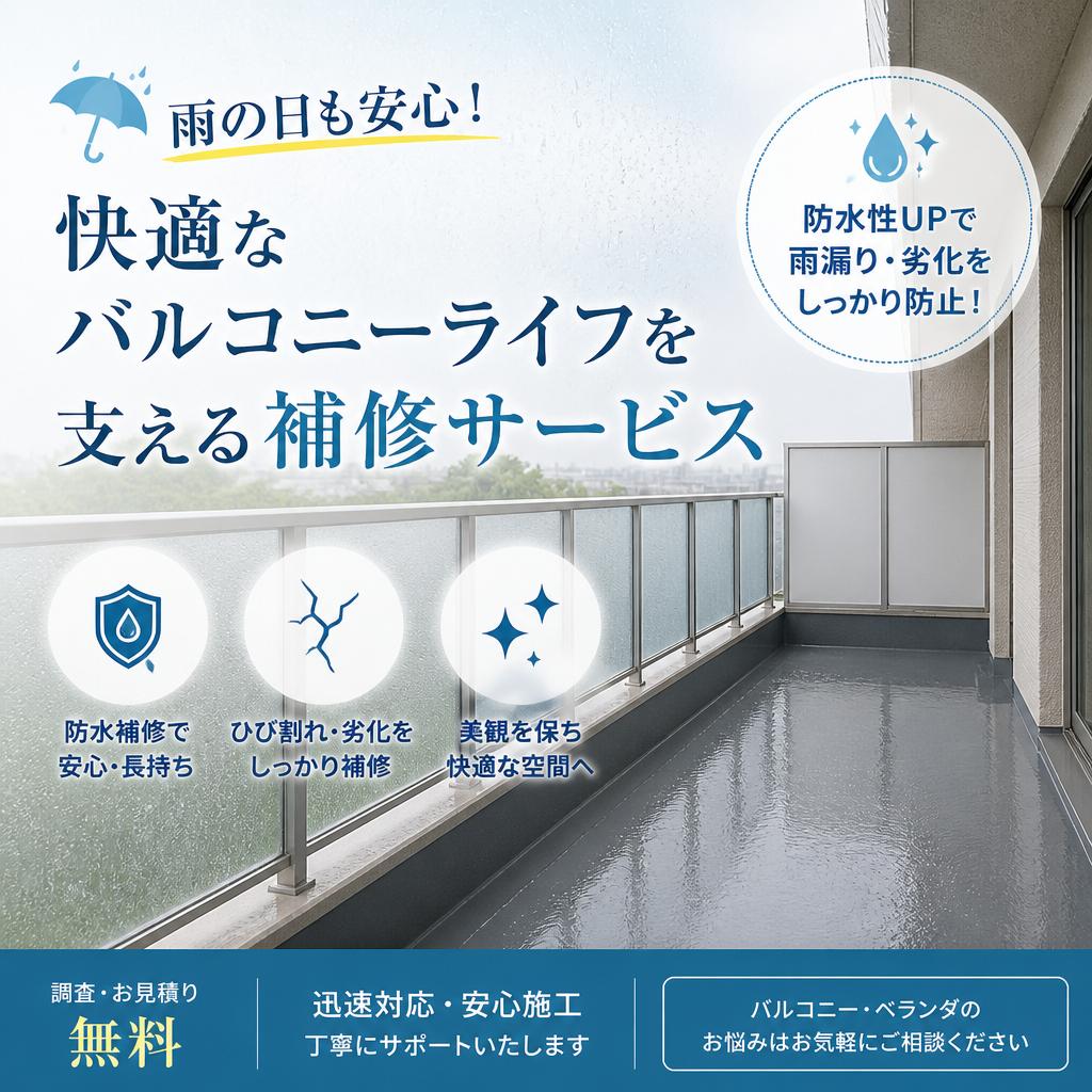 雨の日も安心！快適なバルコニーライフを支える補修サービス