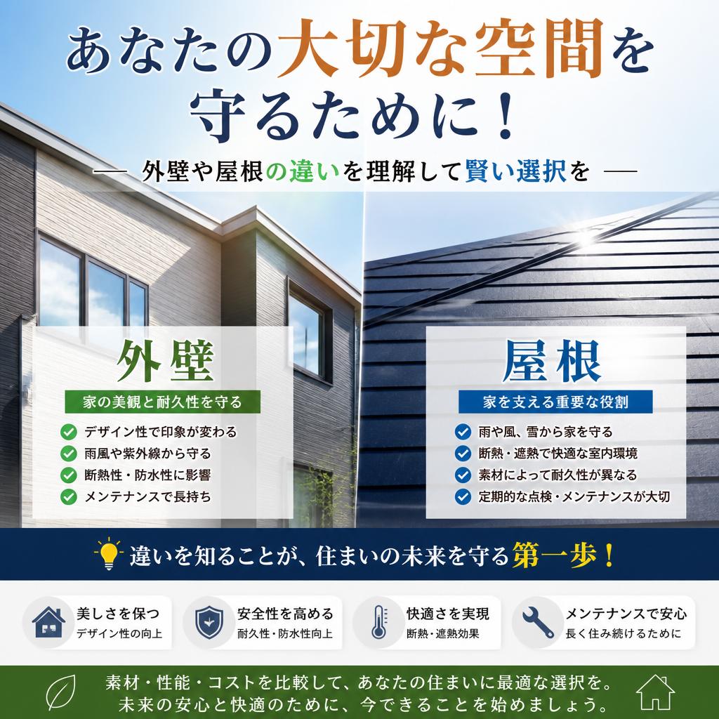 あなたの大切な空間を守るために！外壁や屋根の違いを理解して賢い選択を