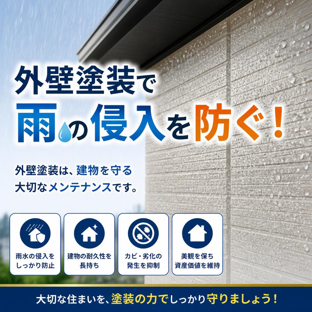 外壁塗装で雨の侵入を防ぐ！
