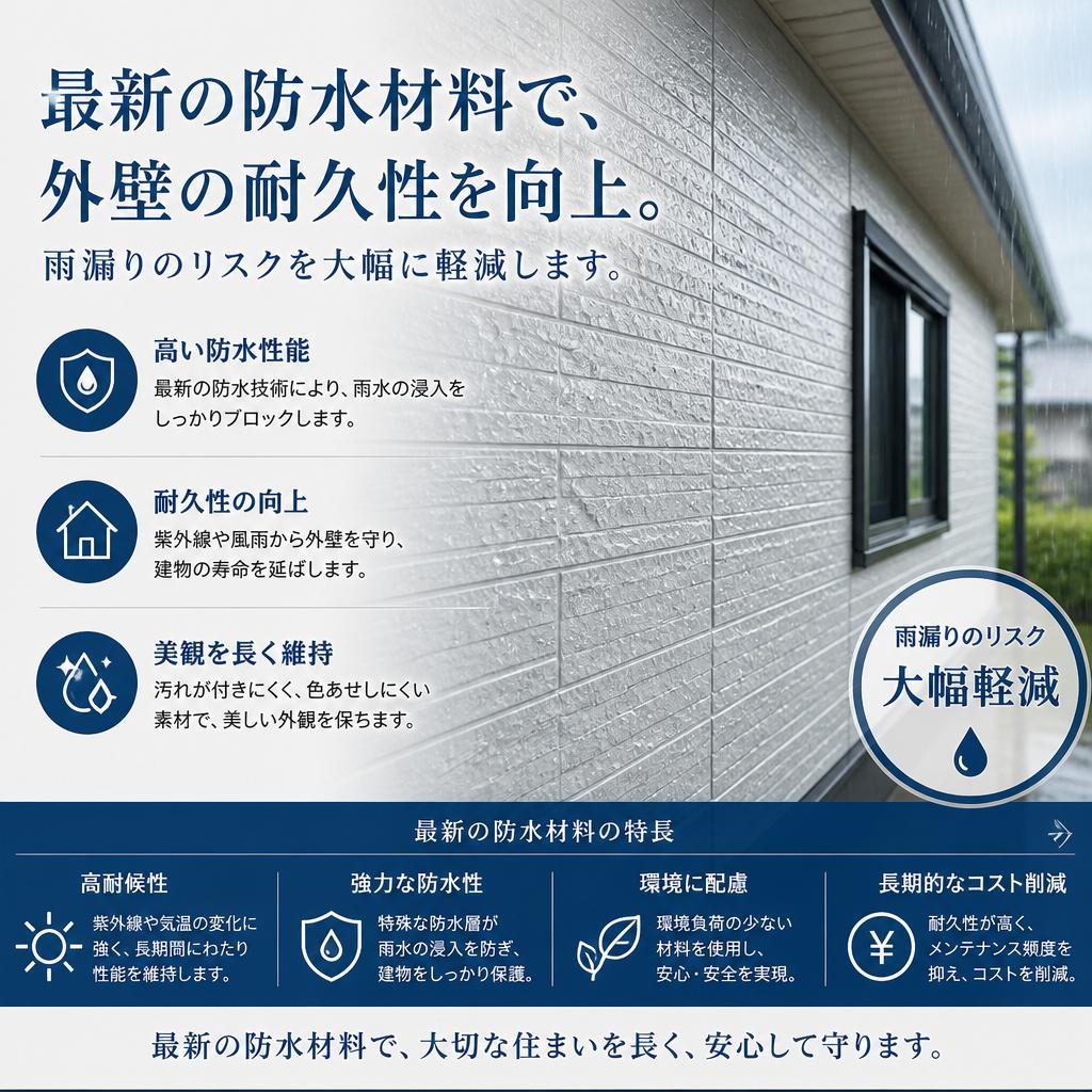 雨の侵入を防ぐ防水材料とは？