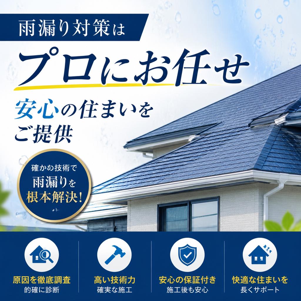 雨漏り対策はプロにお任せ、安心の住まいをご提供