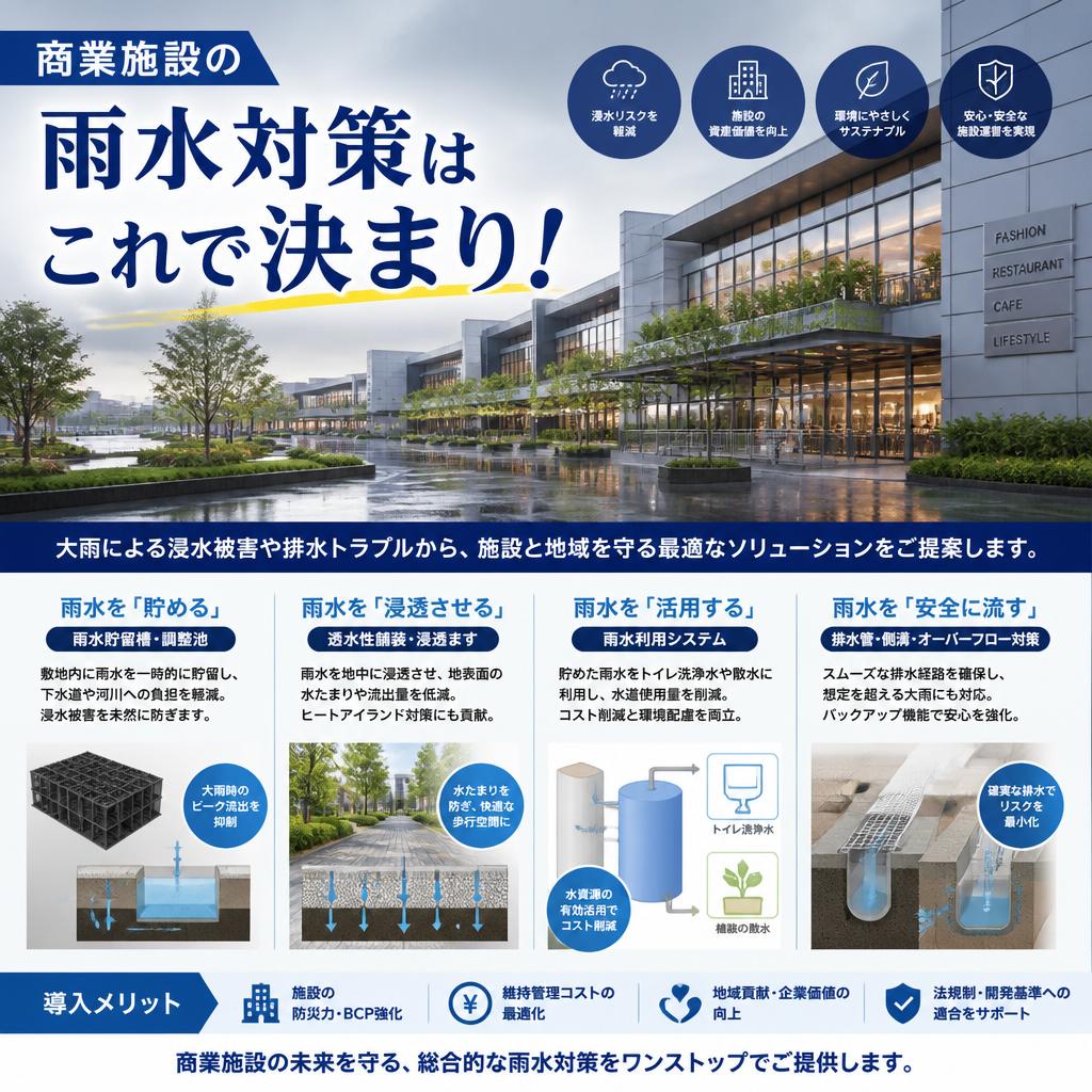 商業施設の雨水対策はこれで決まり！