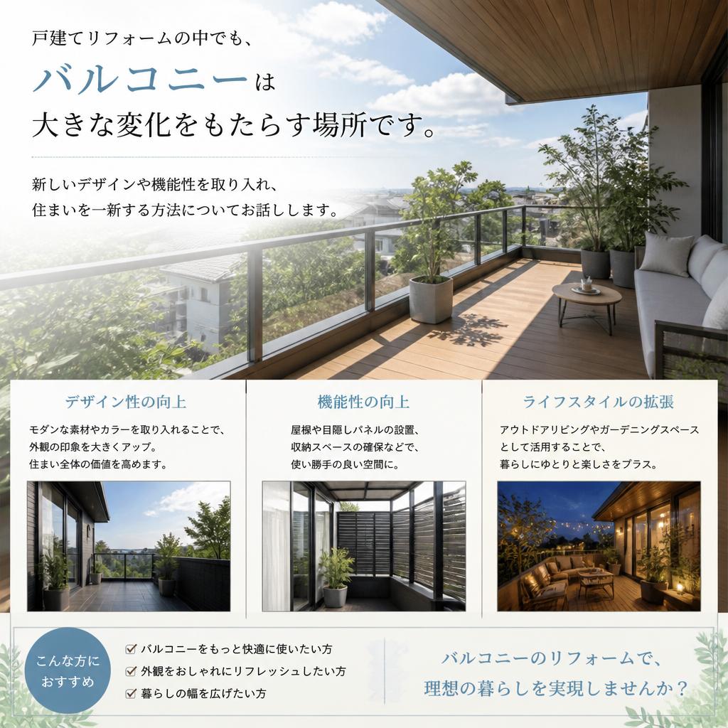 バルコニーのリフォームで新たな魅力を