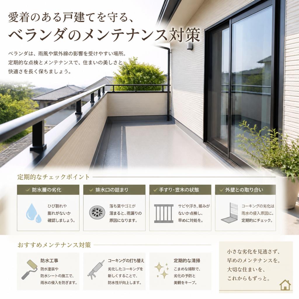 愛着のある戸建てを守る、ベランダのメンテナンス対策