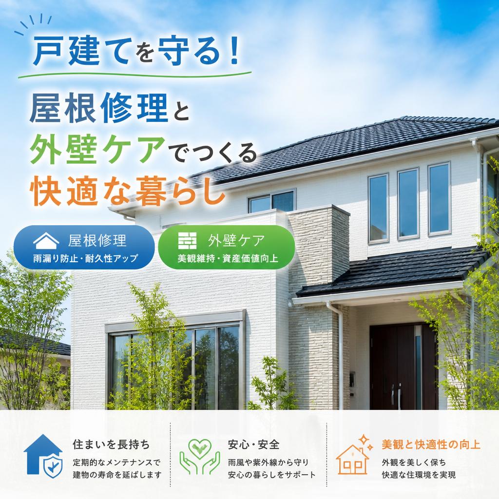 戸建てを守る！屋根修理と外壁ケアでつくる快適な暮らし