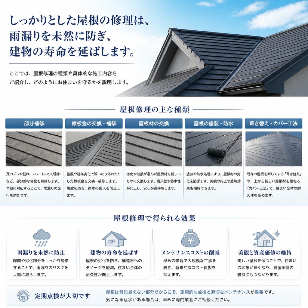 屋根修理の必要性と施工内容