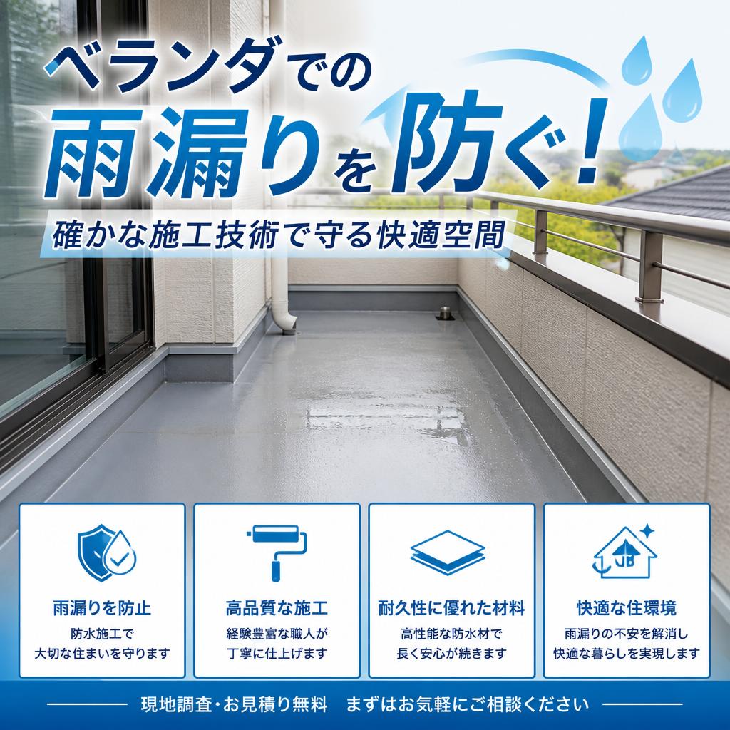 ベランダでの雨漏りを防ぐ！確かな施工技術で守る快適空間