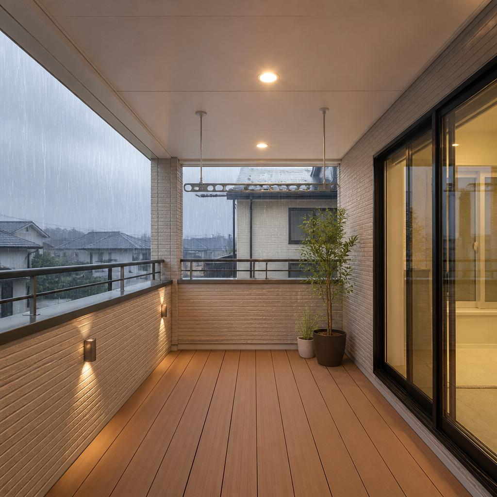 雨の日も安心なバルコニーを実現！