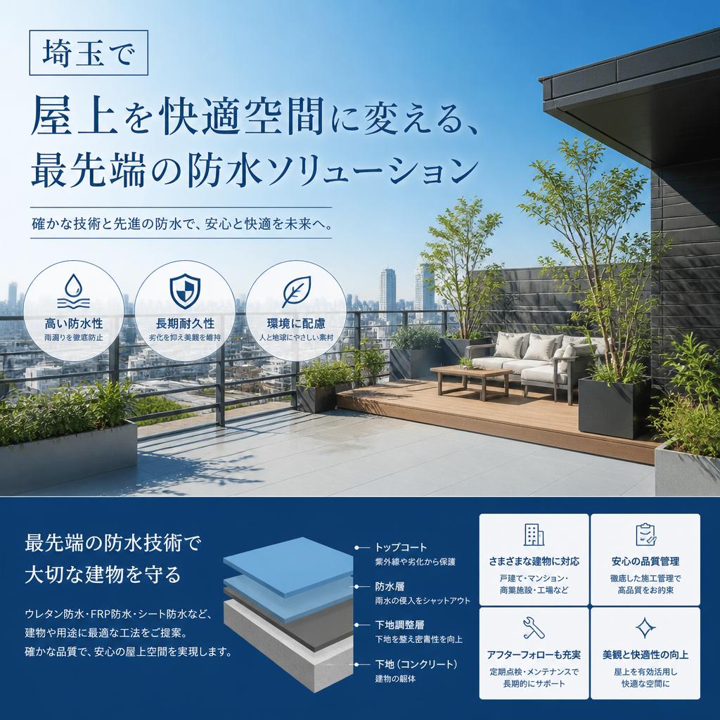 埼玉で屋上を快適空間に変える、最先端の防水ソリューション