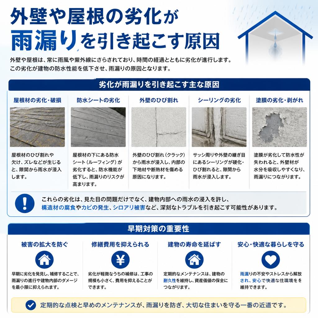 2. 雨漏りの原因とそのリスク