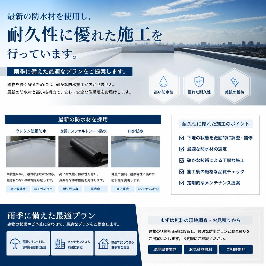 私たちの防水工事の特色
