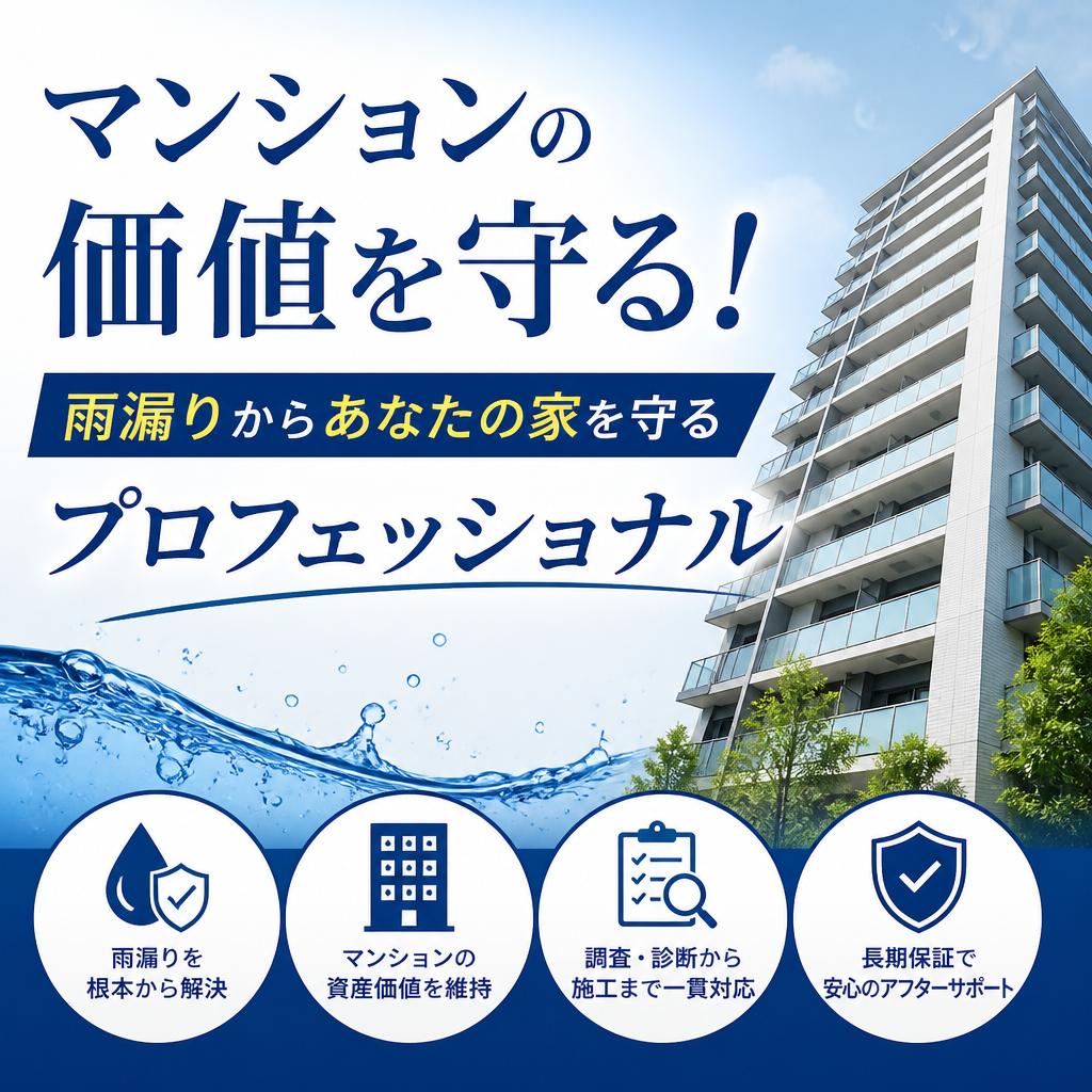 マンションの価値を守る！雨漏りからあなたの家を守るプロフェッショナル