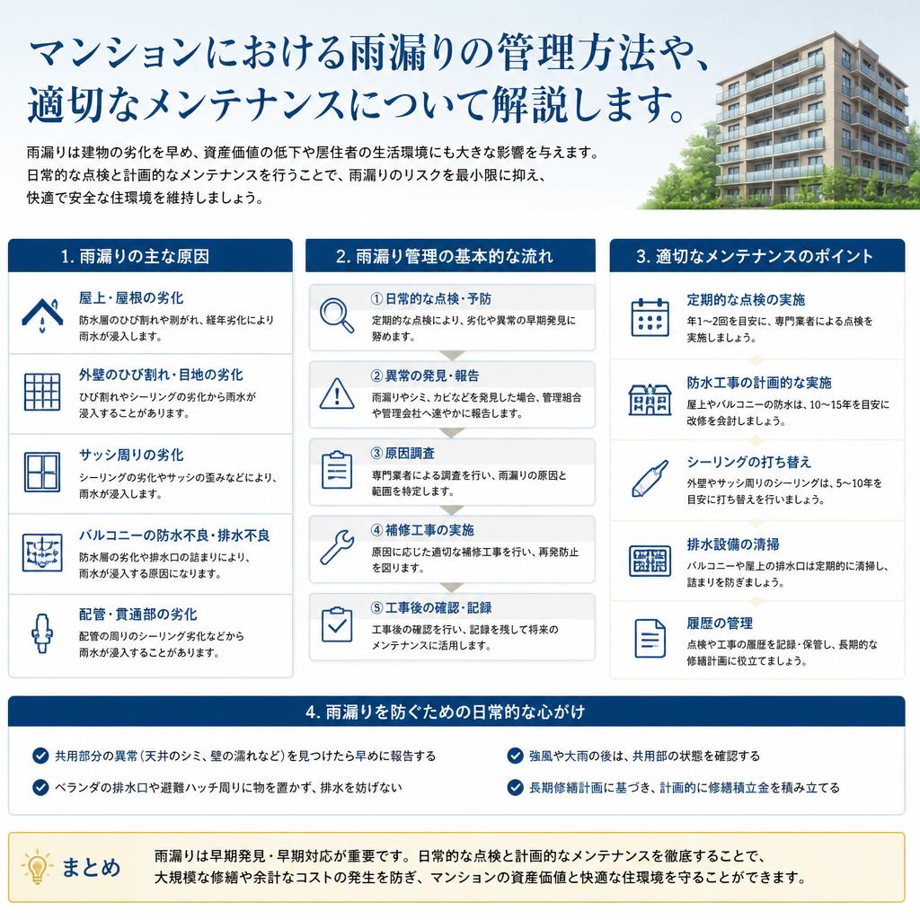 マンション管理と雨漏り対策