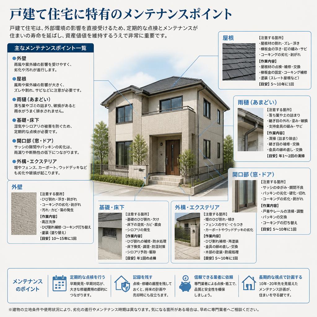 戸建てメンテナンスのポイント
