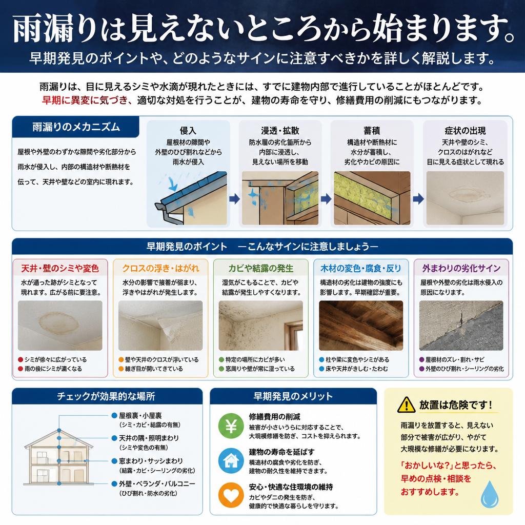 2. 雨漏り修理のサイン