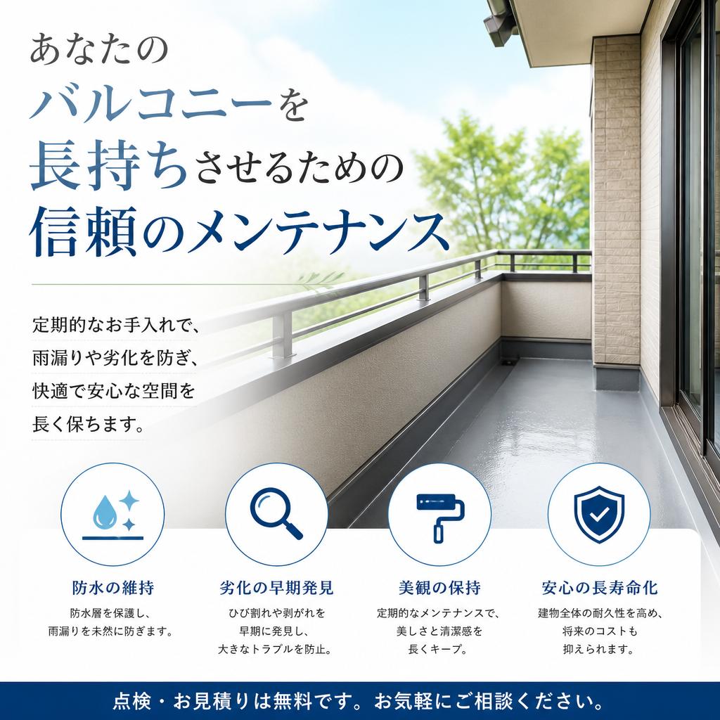 あなたのバルコニーを長持ちさせるための信頼のメンテナンス