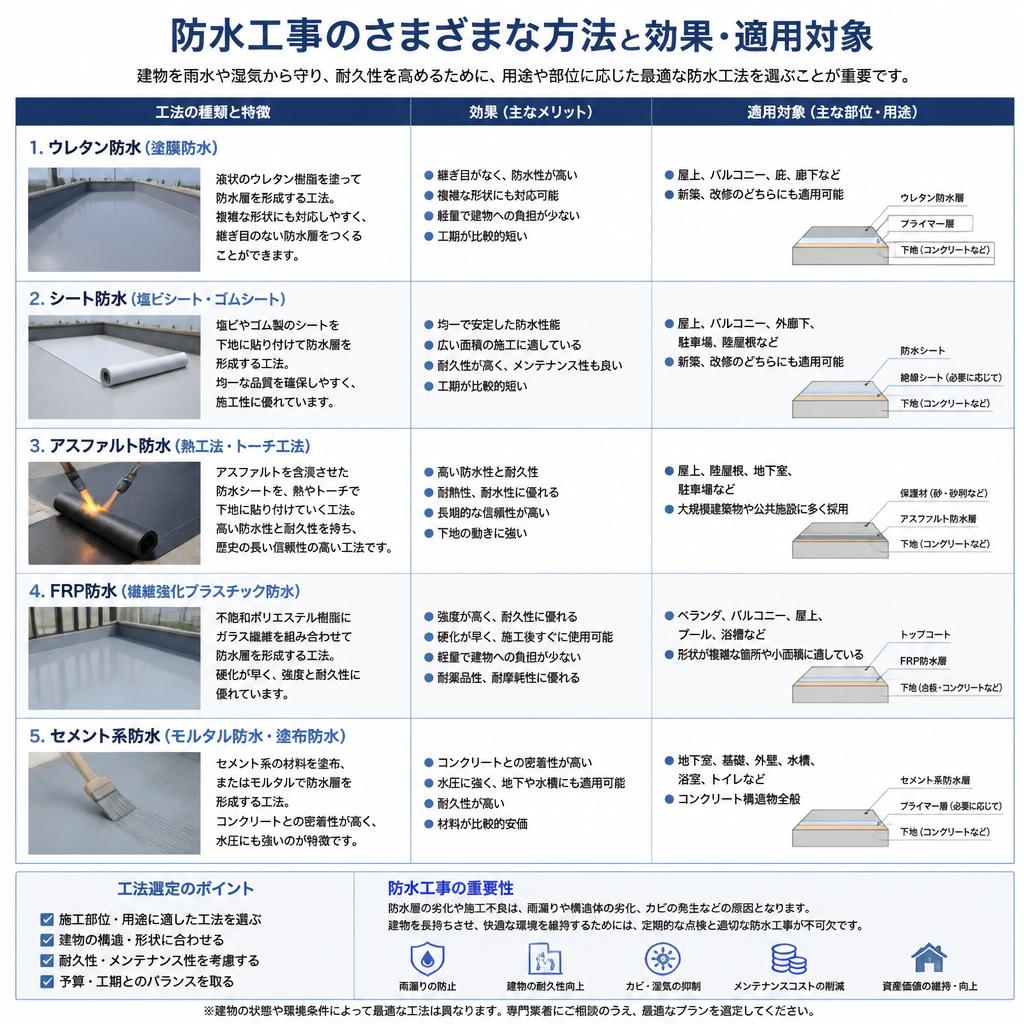 2. 防水工事の種類