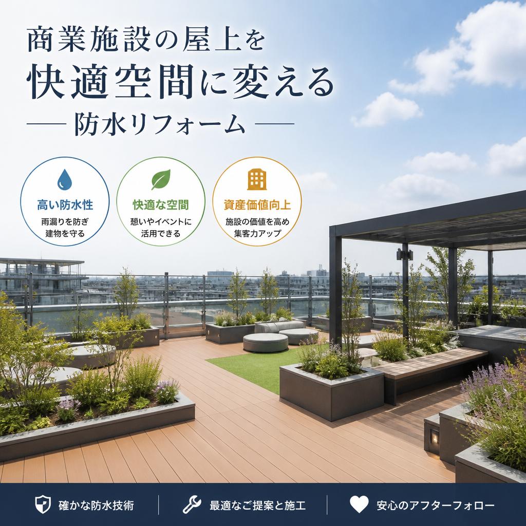 商業施設の屋上を快適空間に変える防水リフォーム