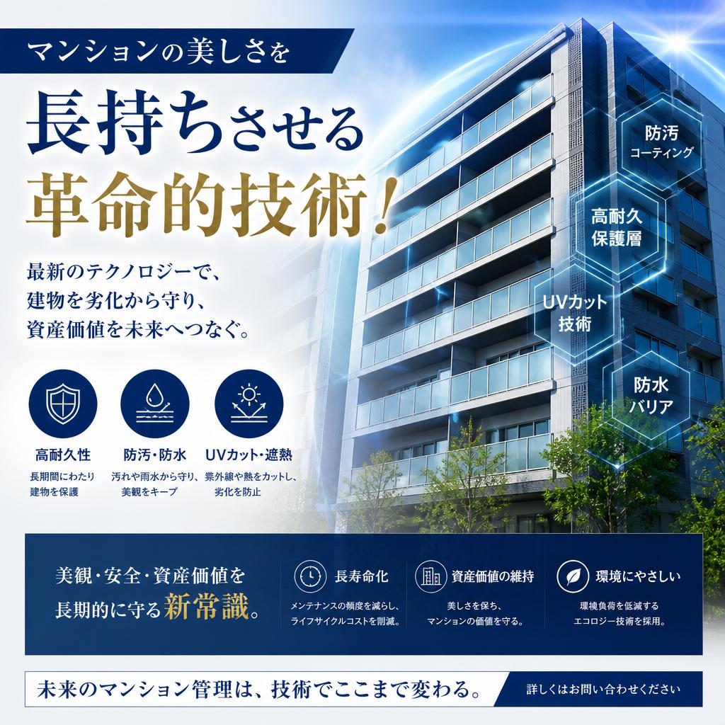 マンションの美しさを長持ちさせる革命的技術！