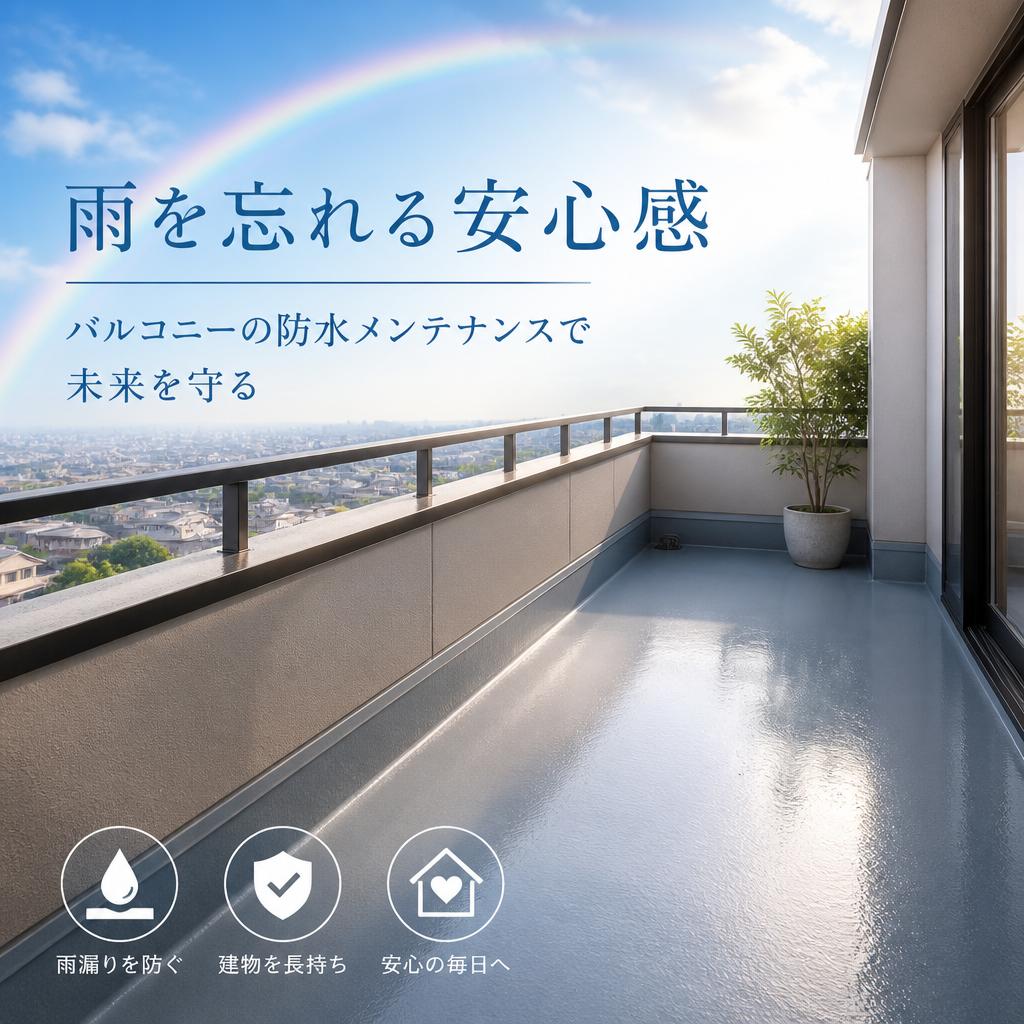 雨を忘れる安心感、バルコニーの防水メンテナンスで未来を守る