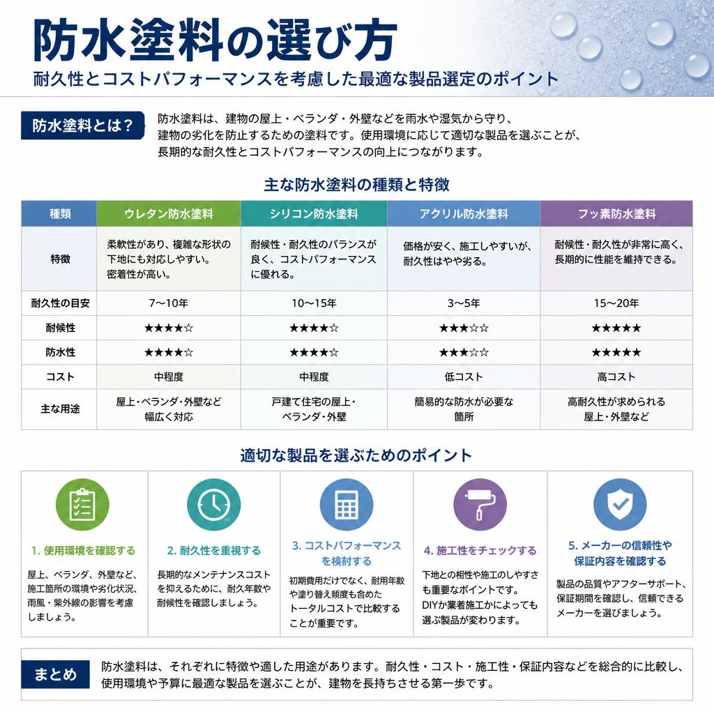 2. 防水塗料の選び方