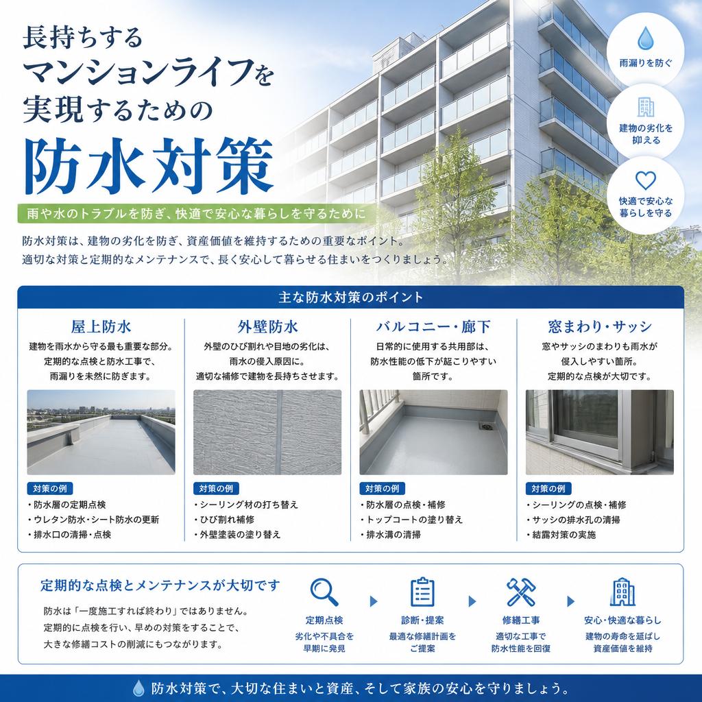 長持ちするマンションライフを実現するための防水対策