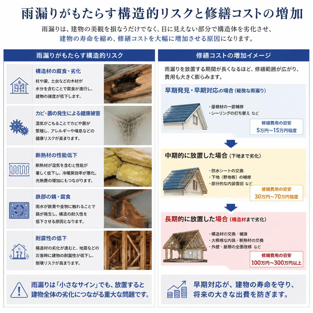 2. 雨漏りが引き起こす問題