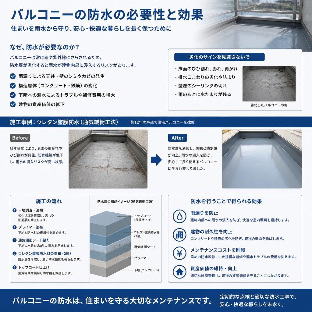 バルコニー防水で安心な暮らしを