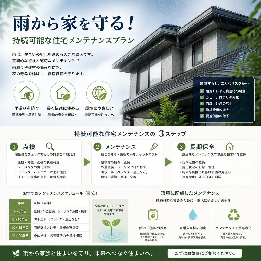 雨から家を守る！持続可能な住宅メンテナンスプラン