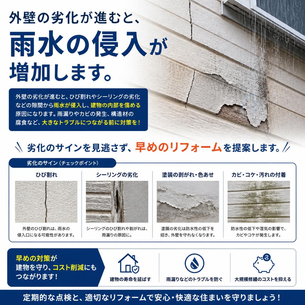 外壁リフォームの必要性