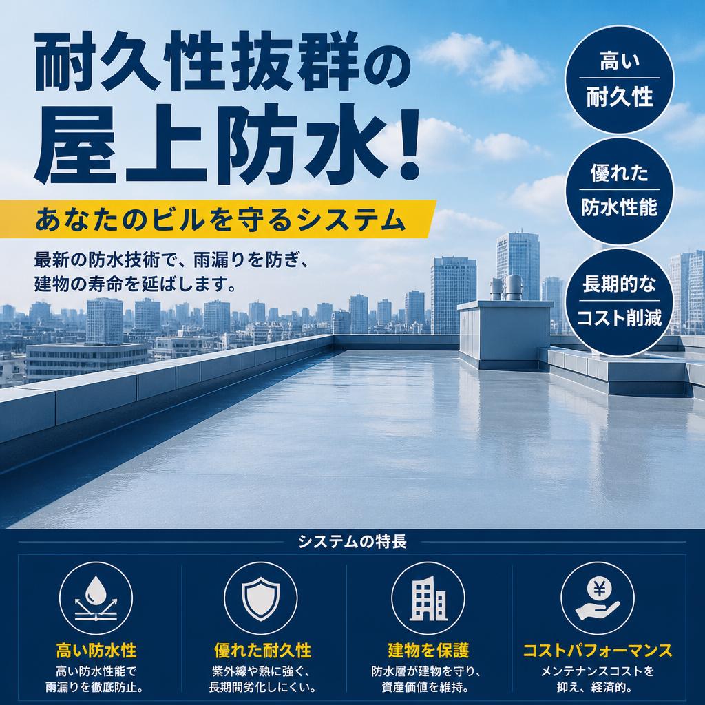 耐久性抜群の屋上防水！あなたのビルを守るシステム