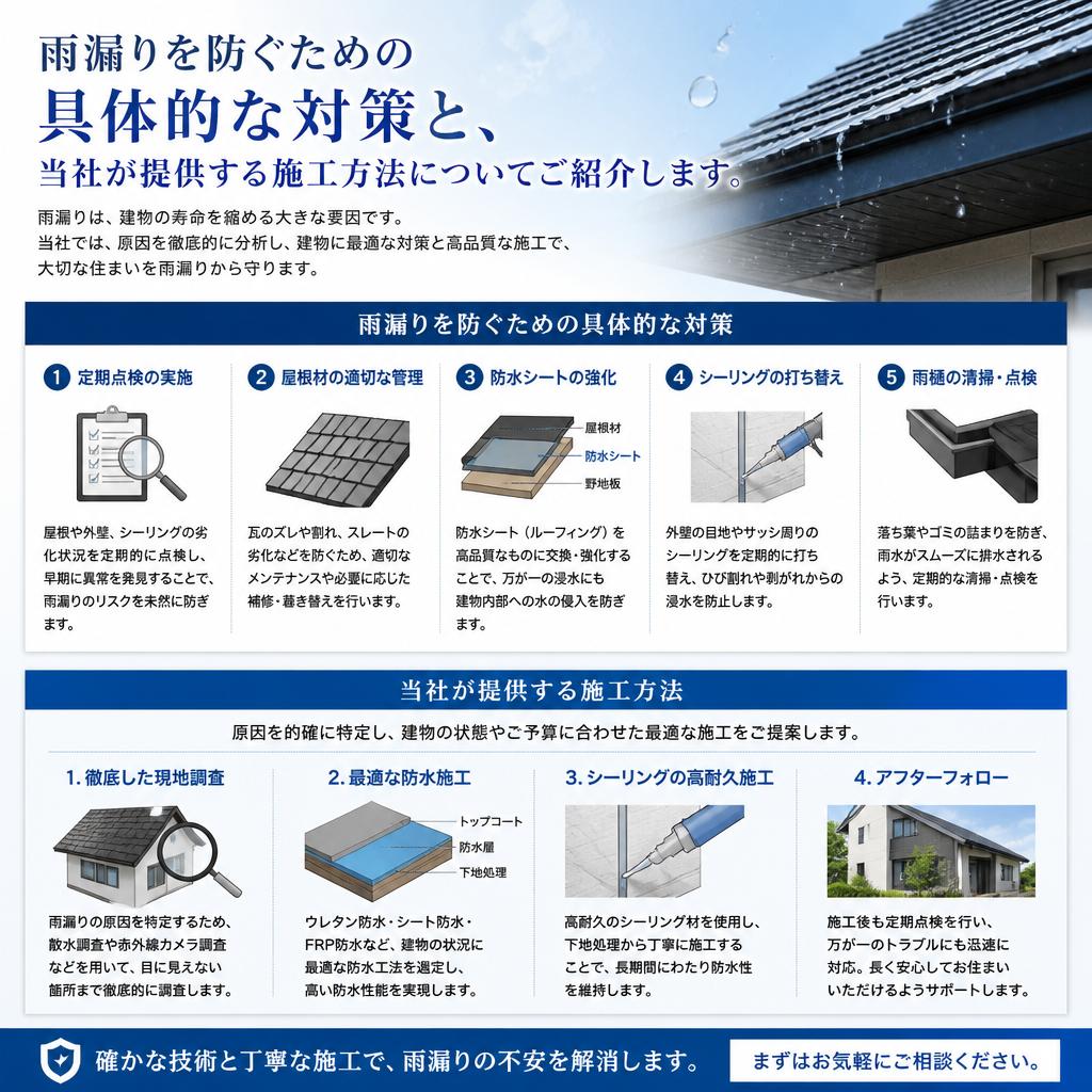 効果的な雨漏り対策と施工方法