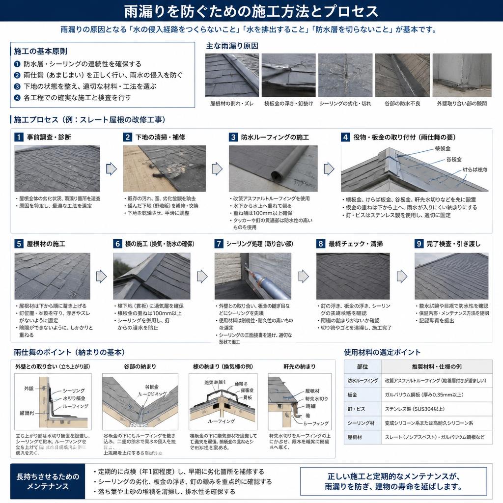 4. 雨漏りを防ぐための施工方法