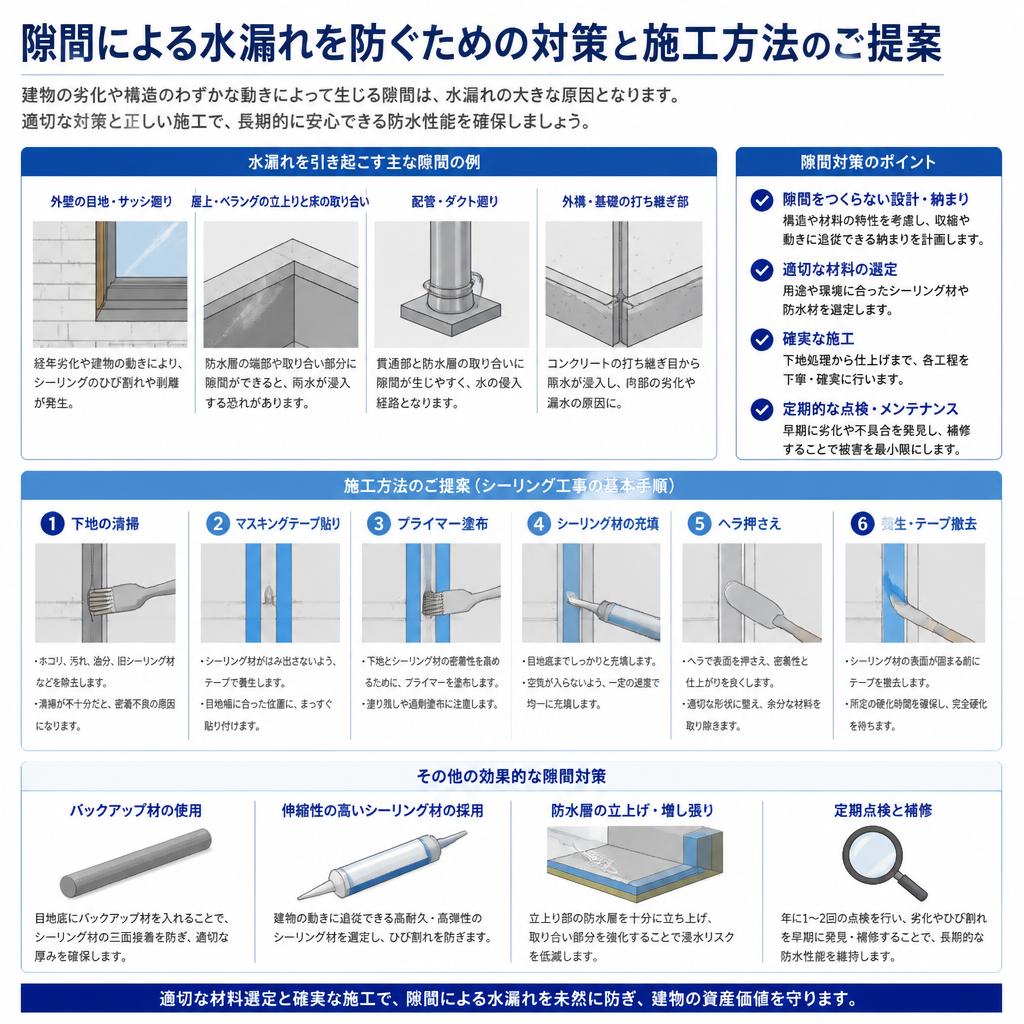 5. 隙間からの水漏れを防ぐ方法