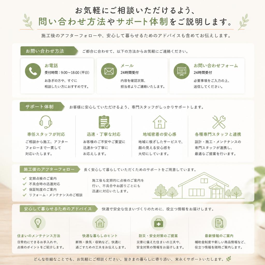 お問い合わせとアフターフォロー