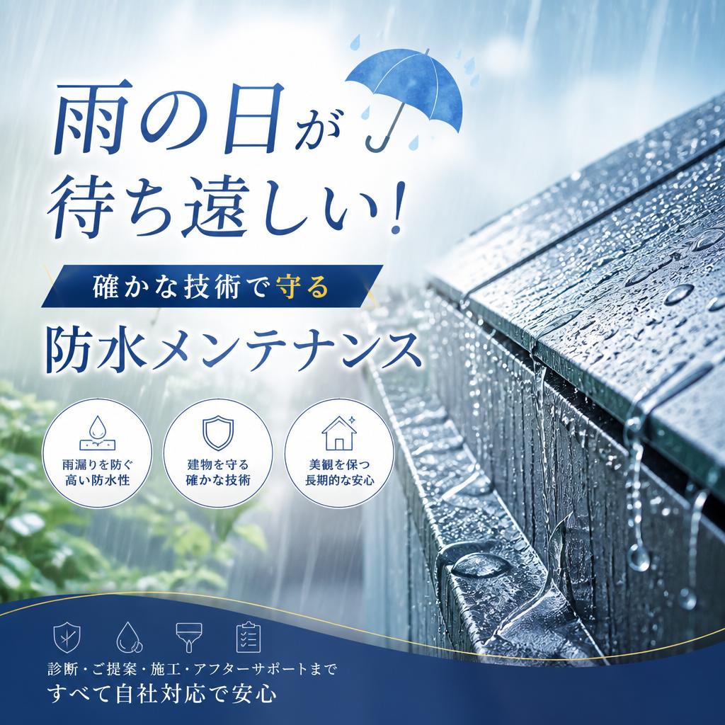 雨の日が待ち遠しい！確かな技術で守る防水メンテナンス