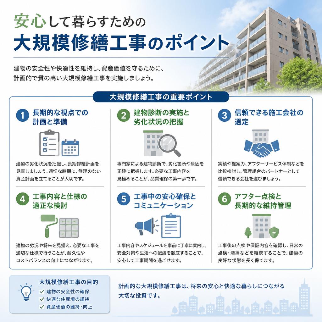 安心して暮らすための大規模修繕工事のポイント