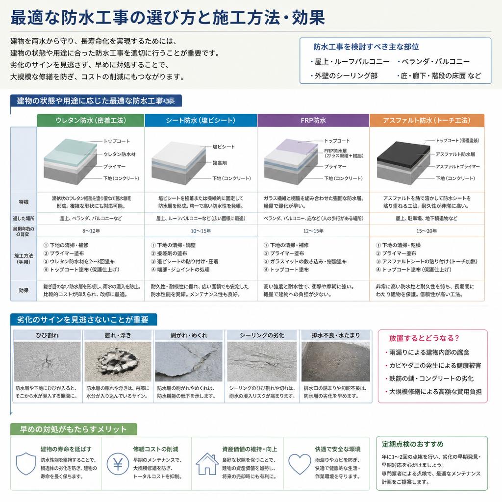 理想の防水工事とは?