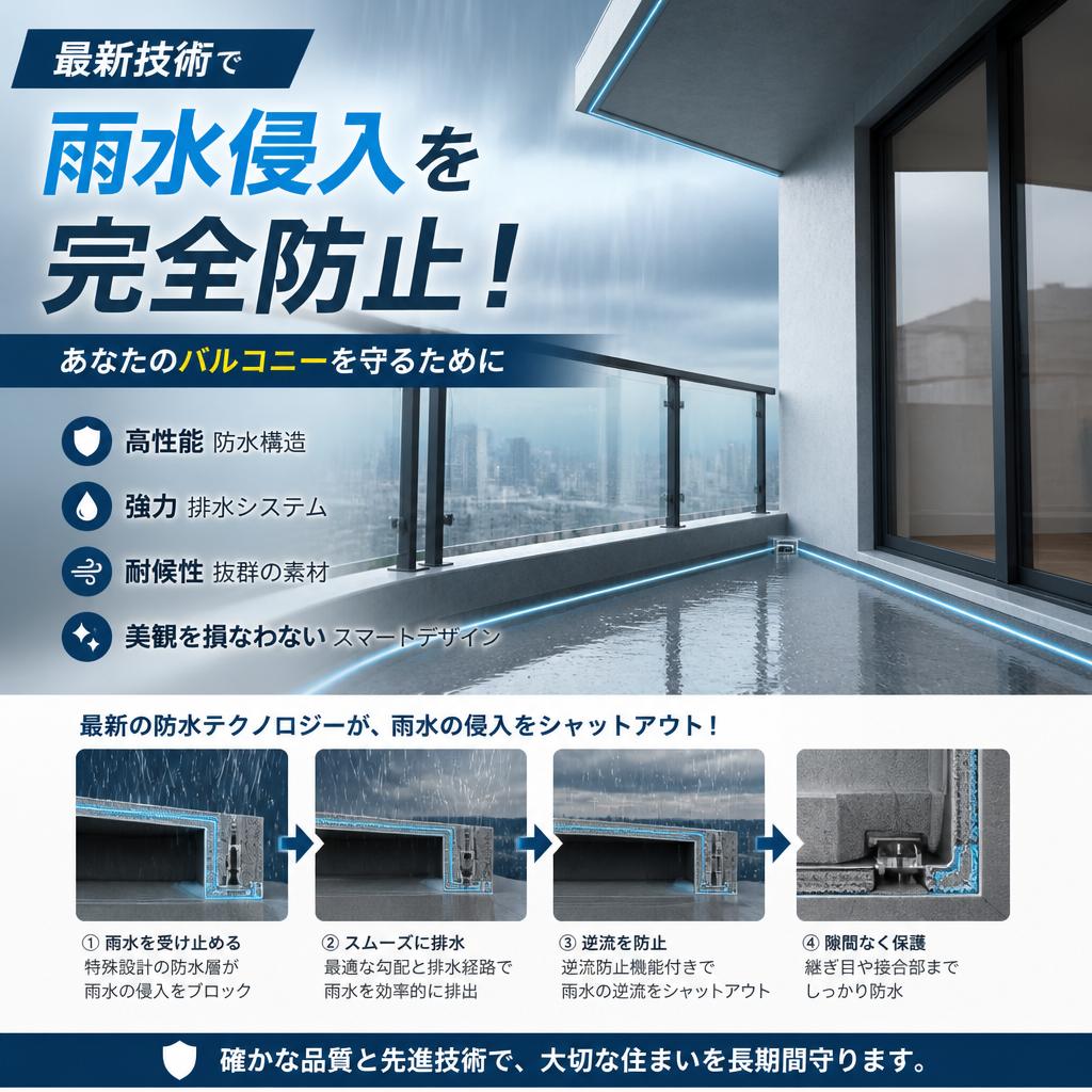 最新技術で雨水侵入を完全防止！あなたのバルコニーを守るために