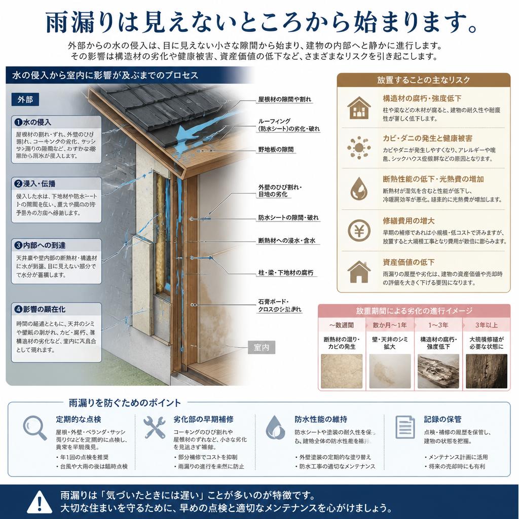 雨漏りの原因とその影響