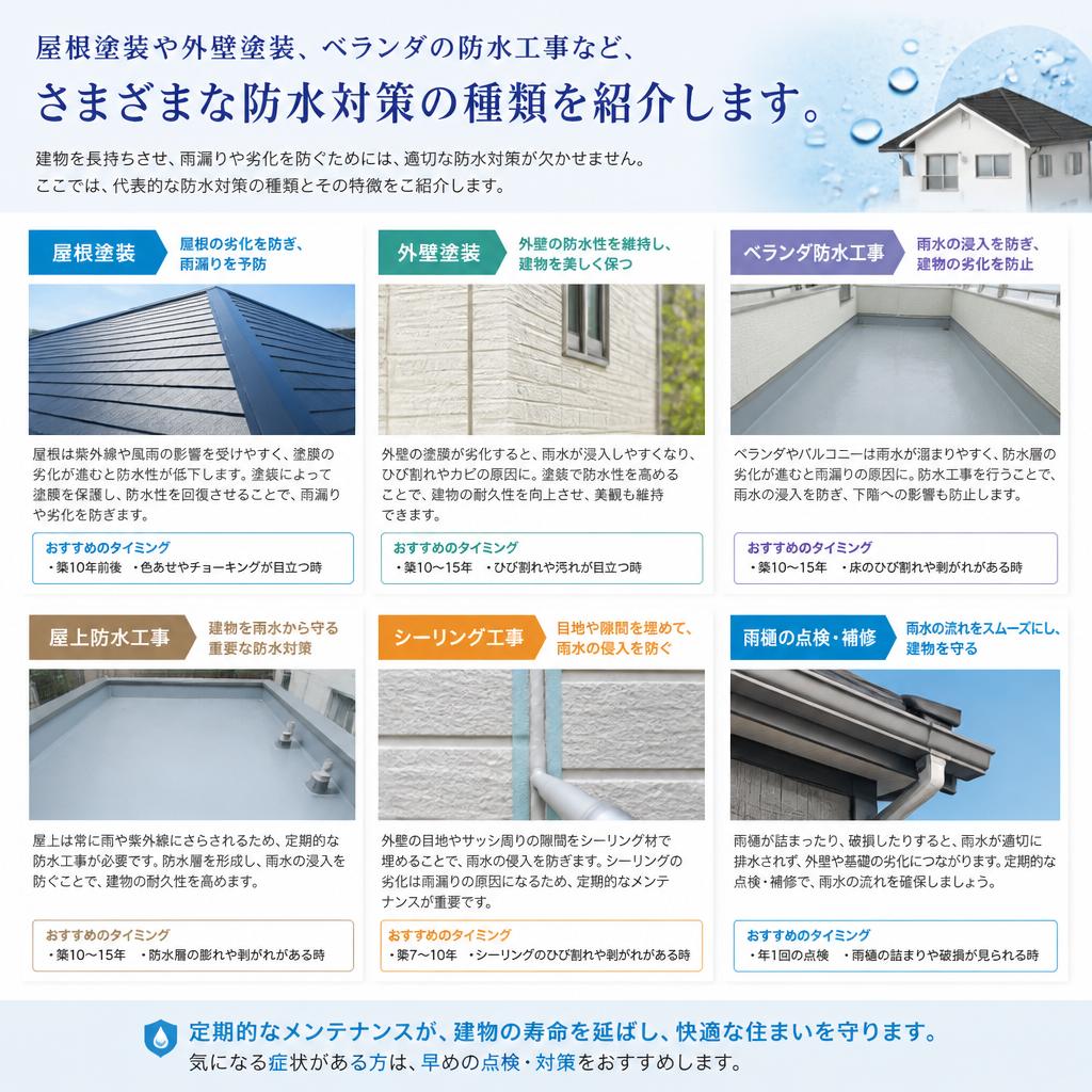 防水対策の種類