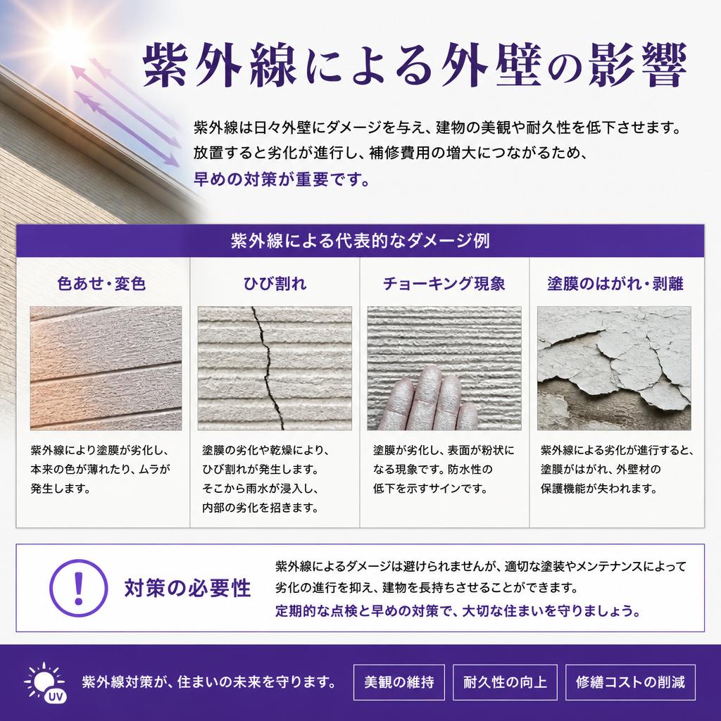 2. 紫外線が引き起こす外壁のダメージ