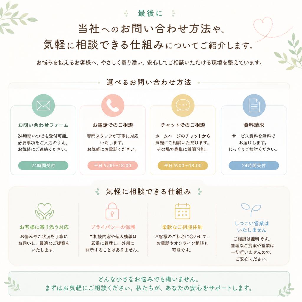7. お問い合わせ・ご相談しやすい環境を提供