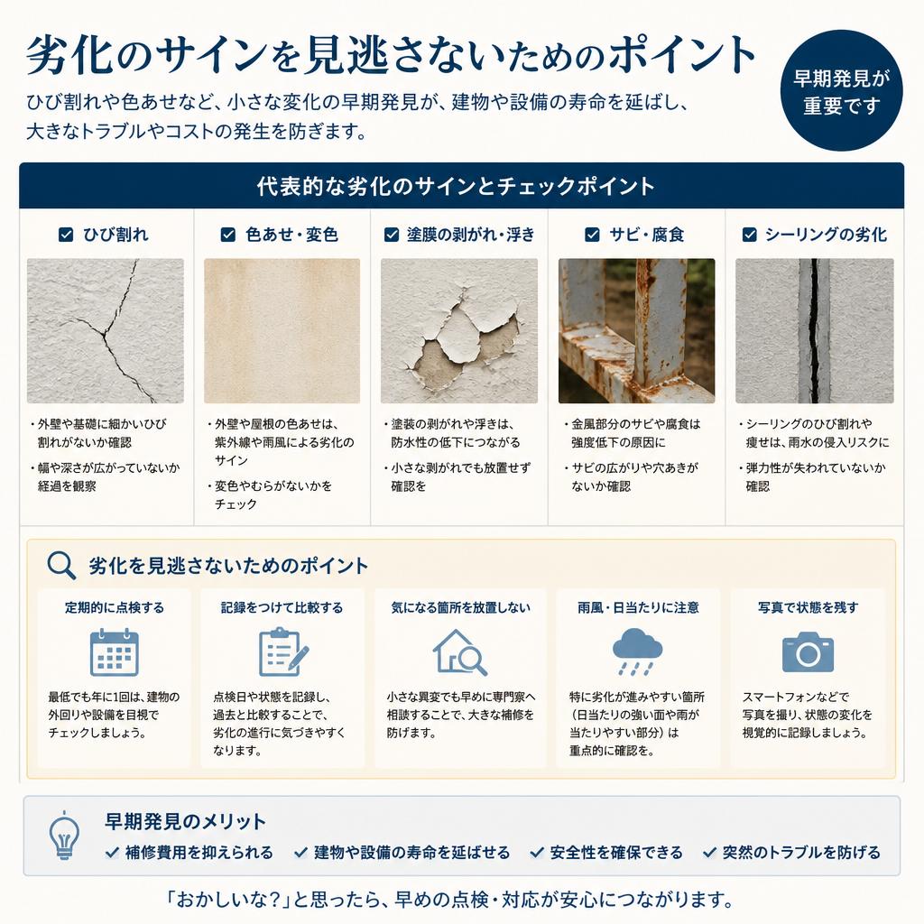 5. 劣化のサインを見逃さないために