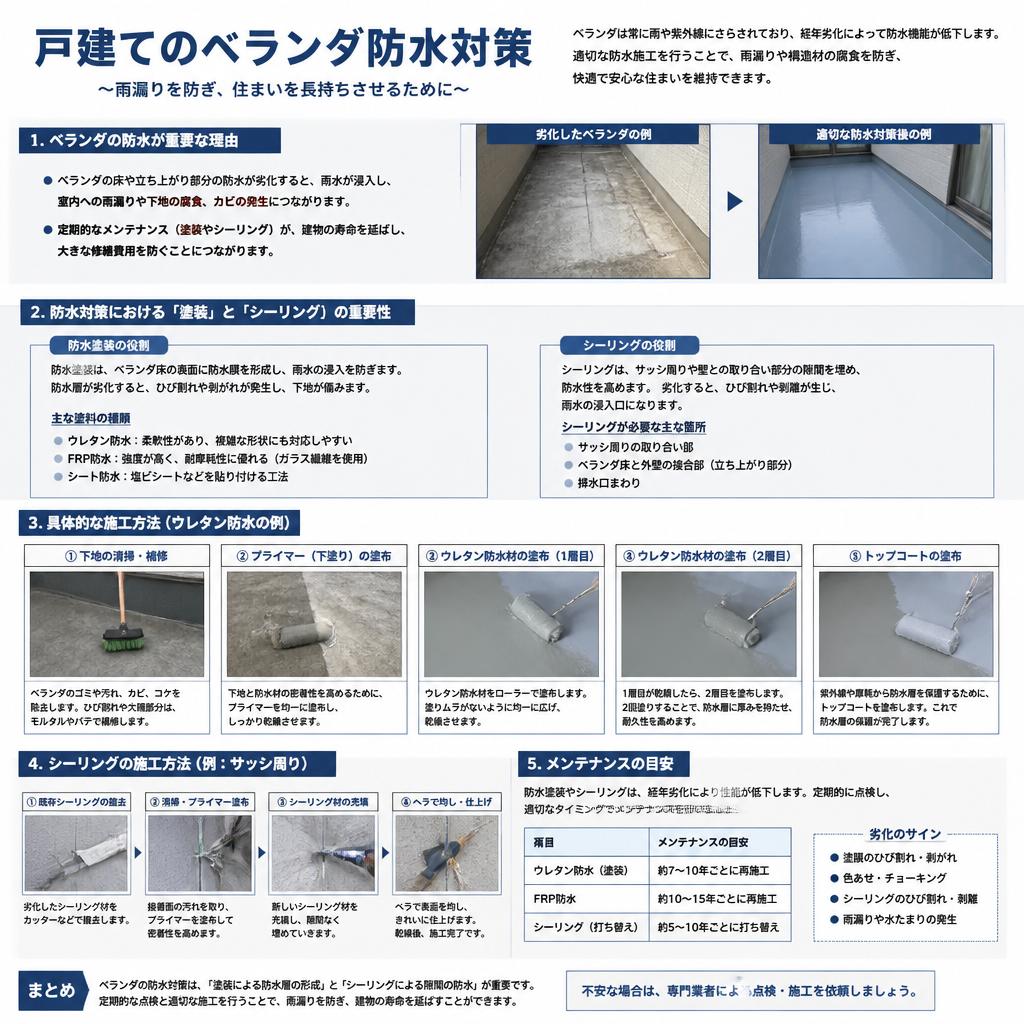 戸建てのベランダ防水の基本